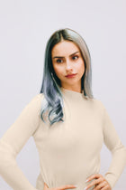 RIBBED LICRED SEMI-HIGH JUMPSUIT