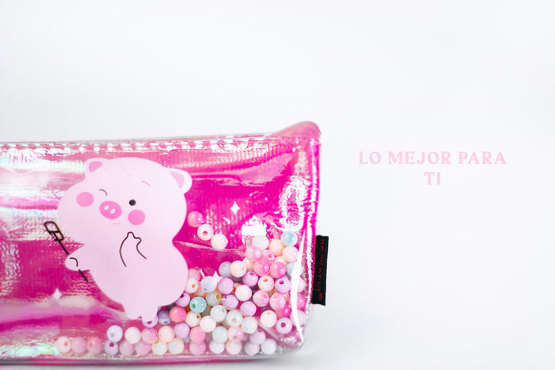Cartuchera pig decorada